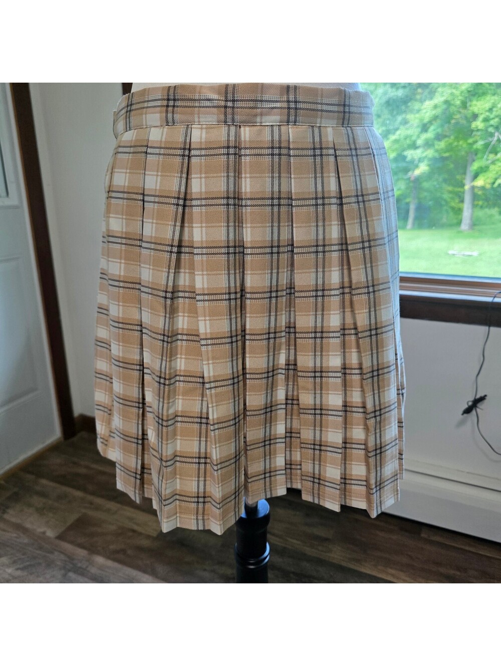 CALI 1850 Junior Women Plaid Pleated Mini Skirt size Large